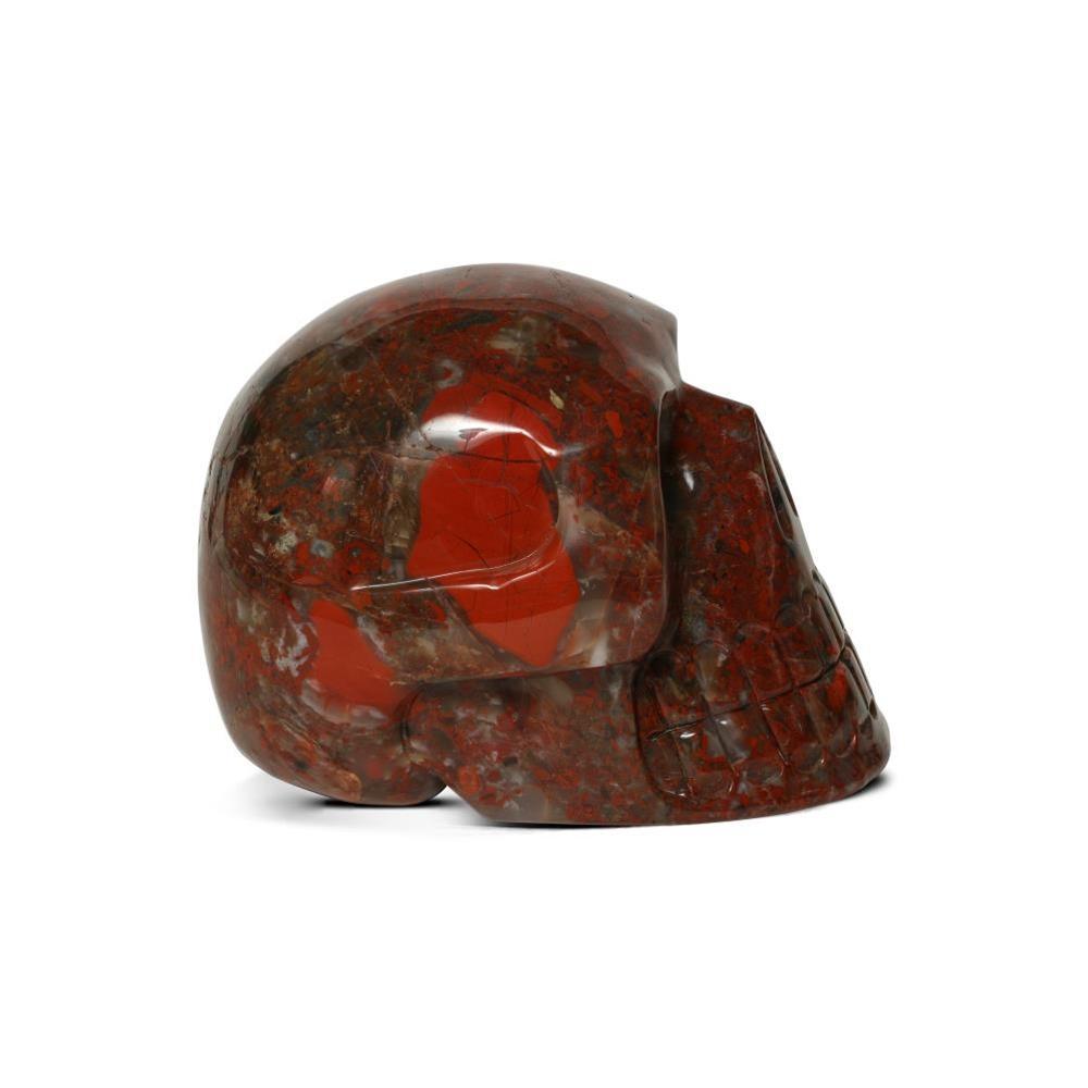 Kalifano Skull Carvings SKULL2400.009 - Hand Carved Brecciated Jasper Skull-Brazil- 4,450 Grams 7" x 5.5" x 5" SKULL2400.009