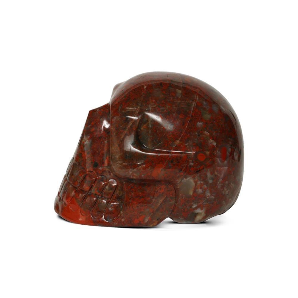 Kalifano Skull Carvings SKULL2400.009 - Hand Carved Brecciated Jasper Skull-Brazil- 4,450 Grams 7" x 5.5" x 5" SKULL2400.009