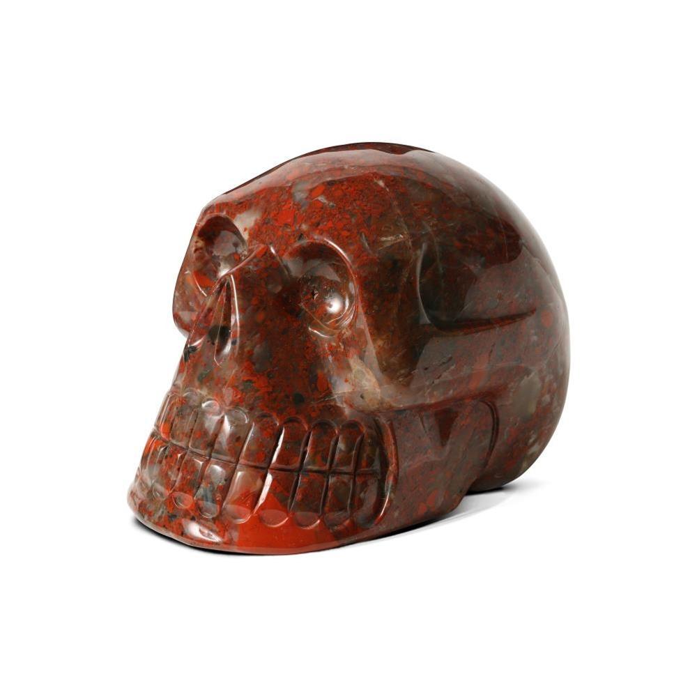 Kalifano Skull Carvings SKULL2400.009 - Hand Carved Brecciated Jasper Skull-Brazil- 4,450 Grams 7" x 5.5" x 5" SKULL2400.009