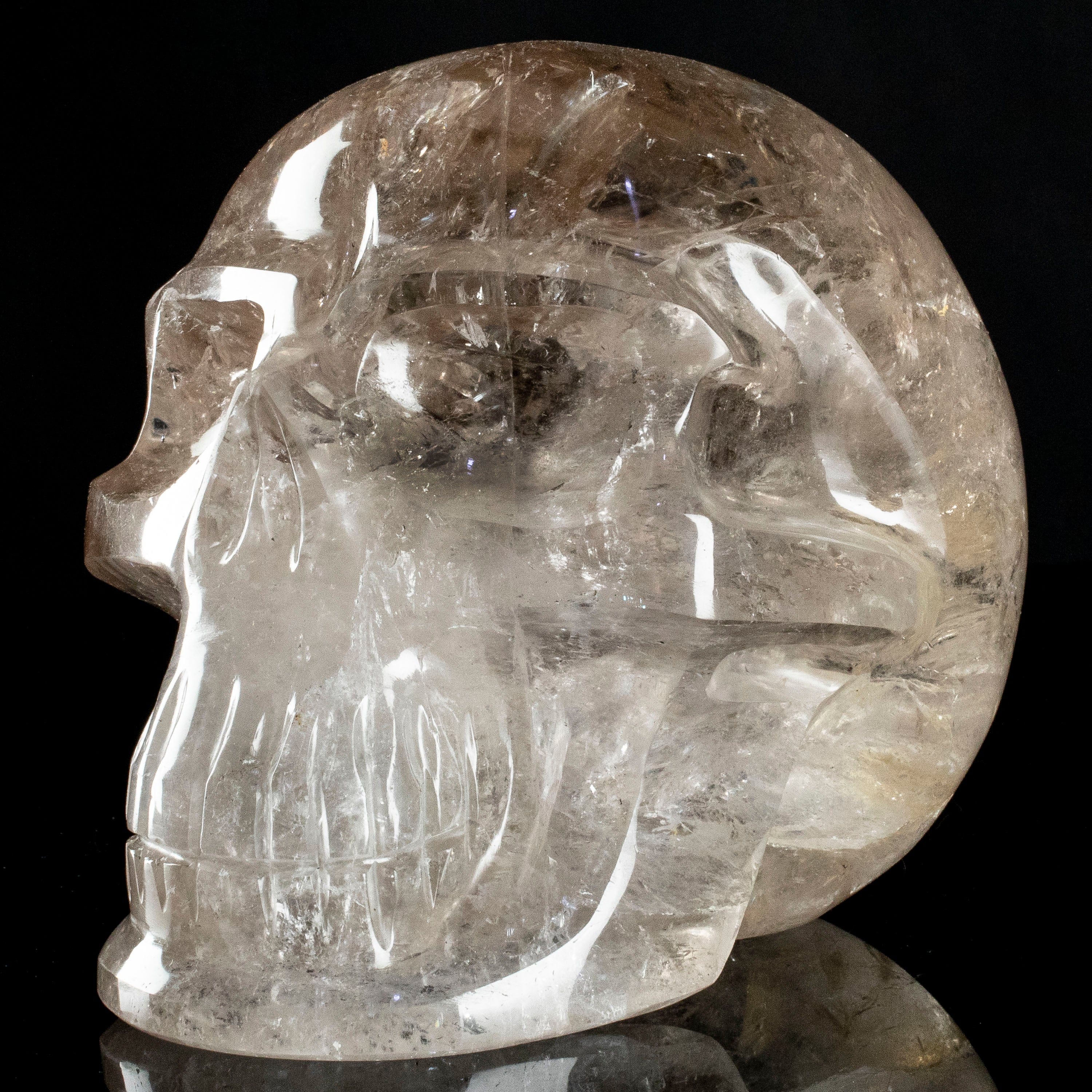 Kalifano Smoky Quartz Natural Brazilian Smoky Quartz Skull Carving - 6 in. SK8800.001