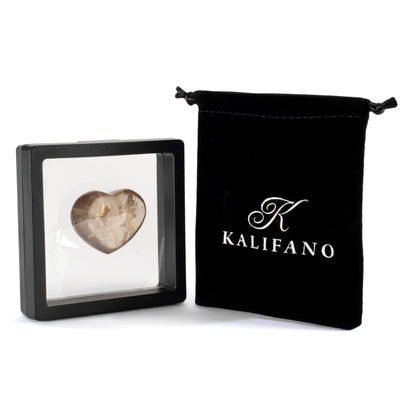 KALIFANO Smoky Quartz Smoky Quartz Gemstone Heart Carving 2" GH40-SQ