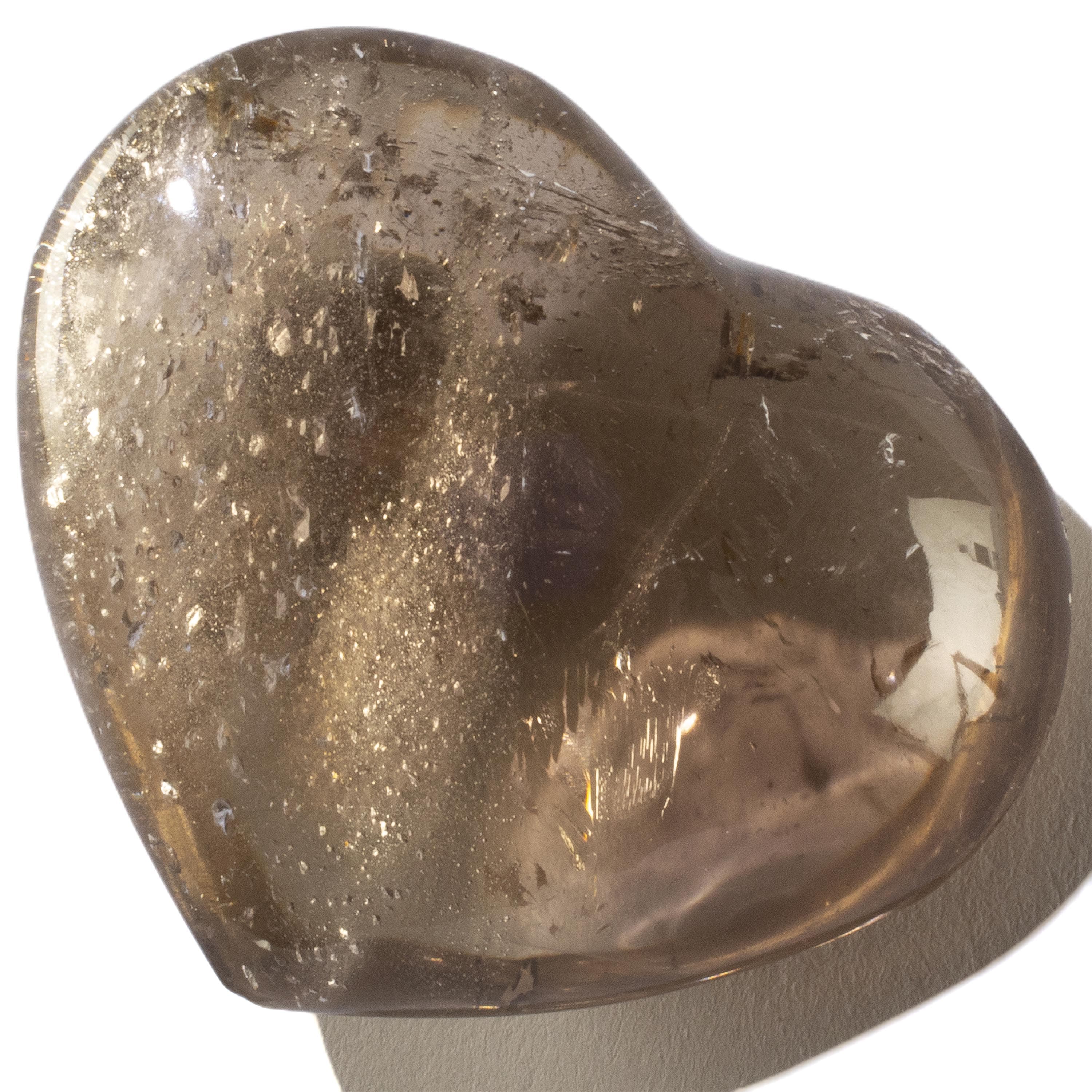 KALIFANO Smoky Quartz Smoky Quartz Gemstone Heart Carving 2" GH40-SQ
