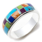 Multi Gemstone 925 Sterling Silver Ring USA Handmade with Turquoise