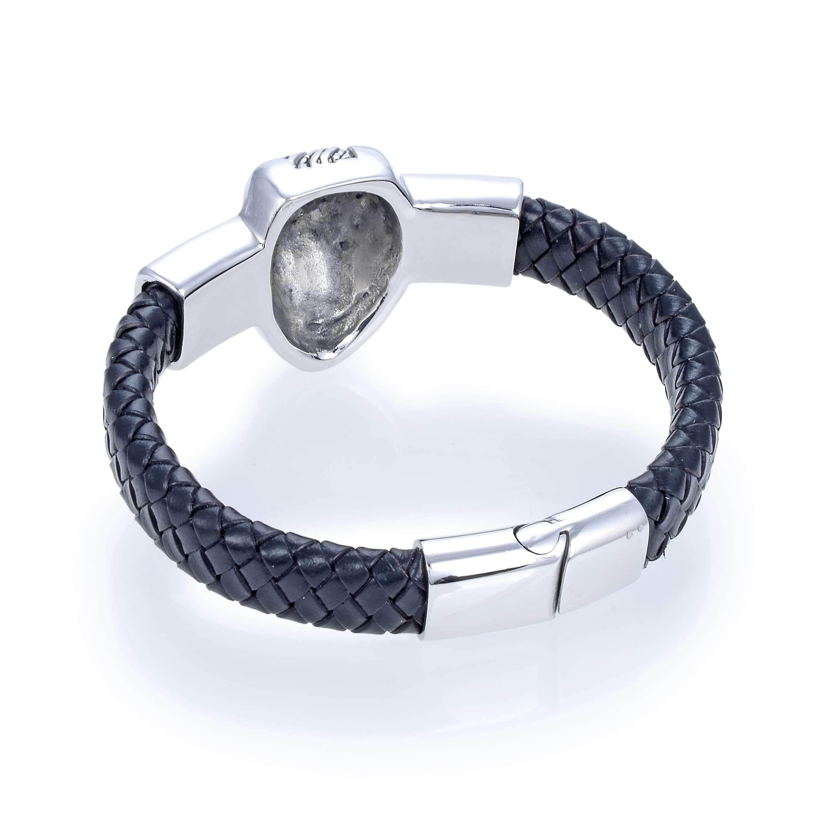 kalifano steel hearts jewelry steel hearts beast head black leather bracelet shb200 129 29686539190466