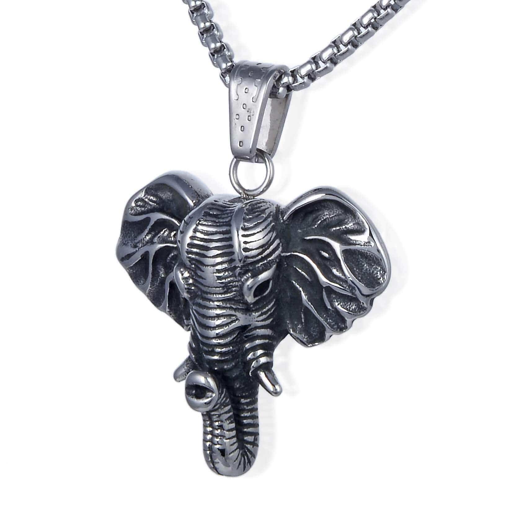 Kalifano Steel Hearts Jewelry Steel Hearts Elephant Head Necklace SHN120-77
