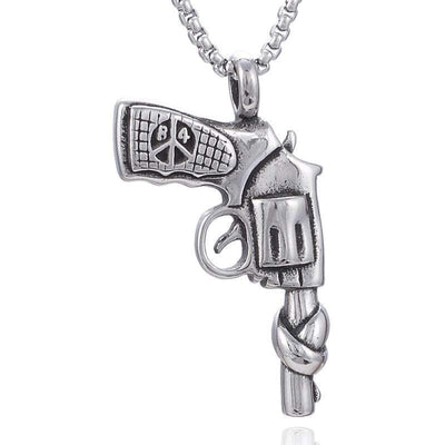 Kalifano Steel Hearts Jewelry Steel Hearts Gun Protest Necklace SHN120-41