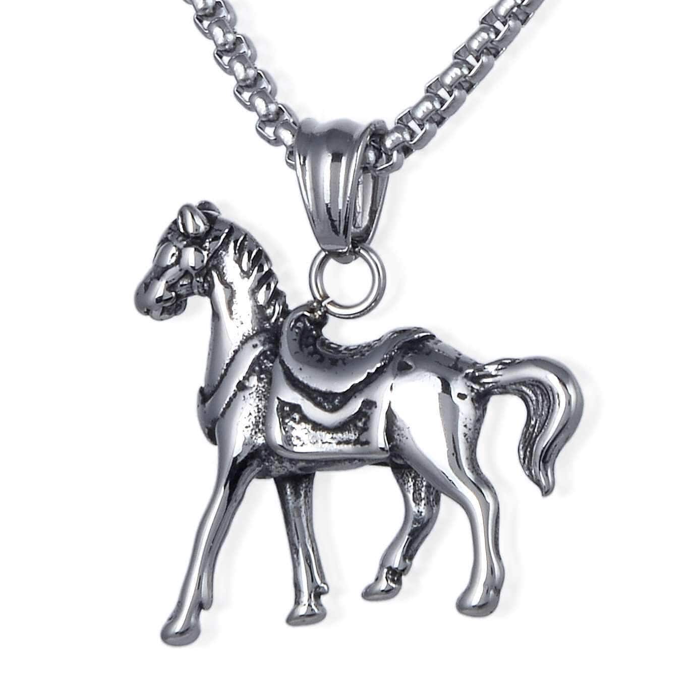 Kalifano Steel Hearts Jewelry Steel Hearts Horse Saddle Necklace SHN120-78
