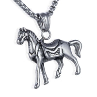 Steel Hearts Horse Saddle Necklace Main Image