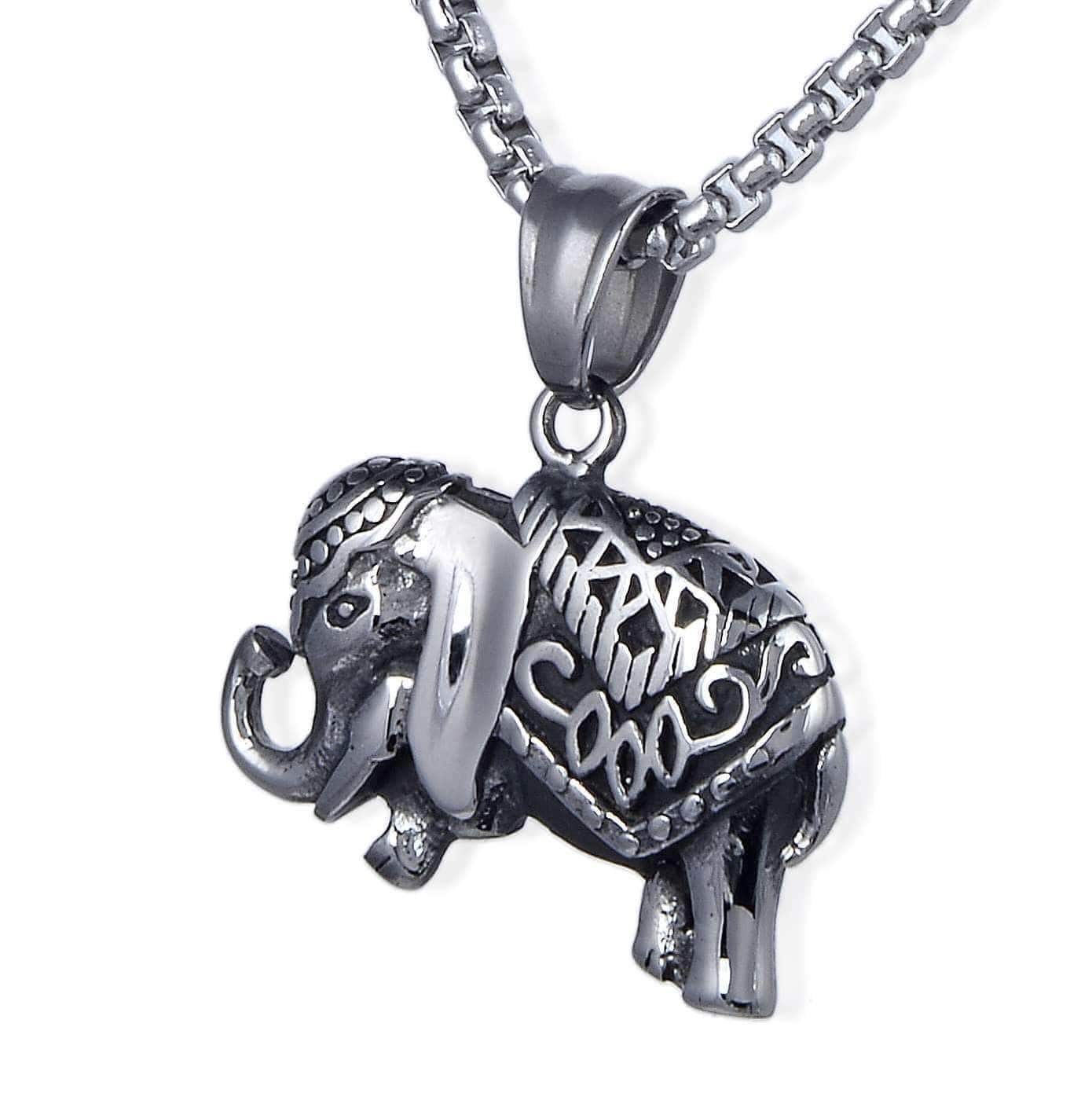 Kalifano Steel Hearts Jewelry Steel Hearts Howdah Elephant Necklace SHN120-85
