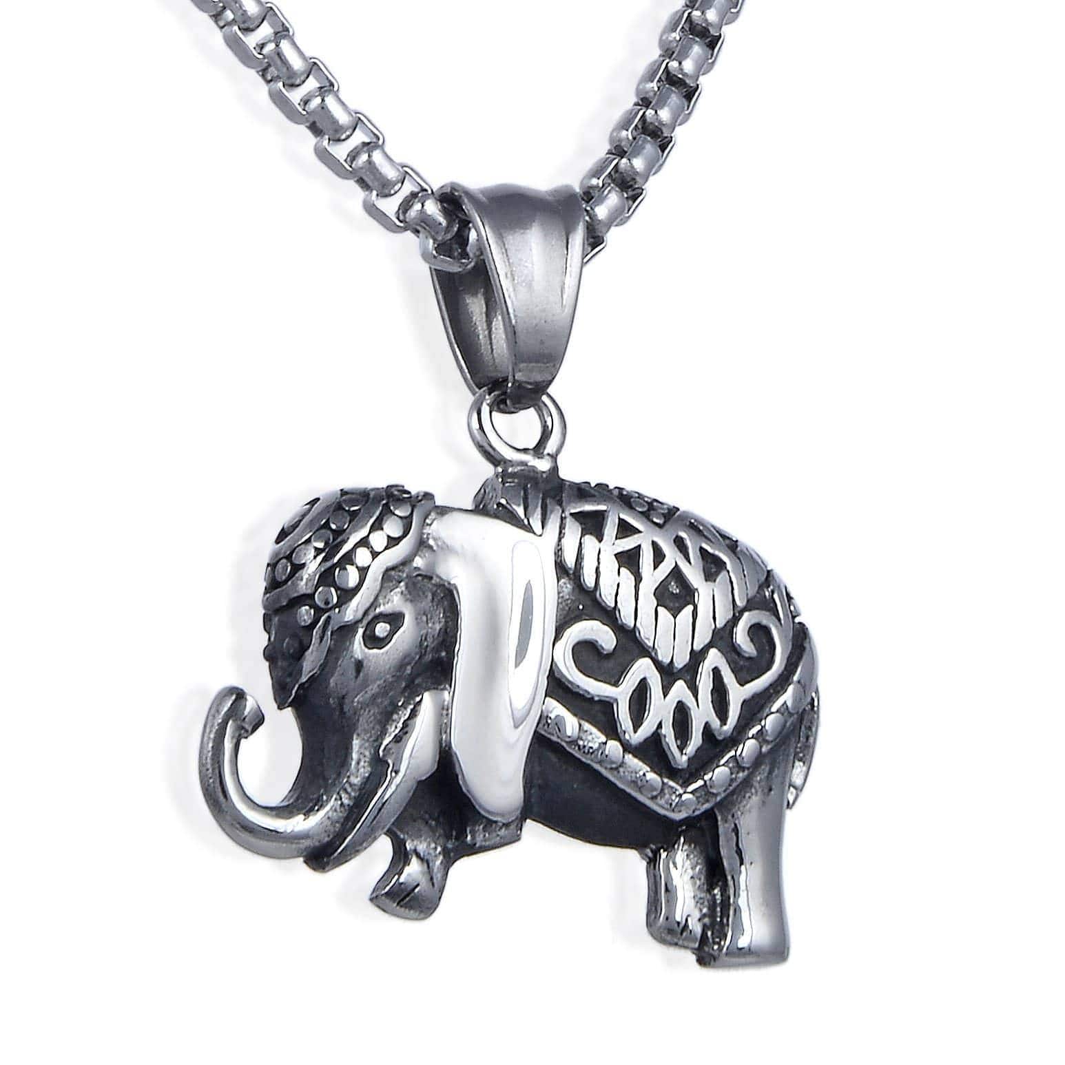 Kalifano Steel Hearts Jewelry Steel Hearts Howdah Elephant Necklace SHN120-85