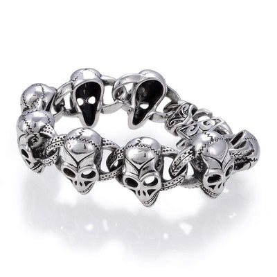 Kalifano Steel Hearts Jewelry Steel Hearts Monkey Skull Bead Bracelet SHB400-10