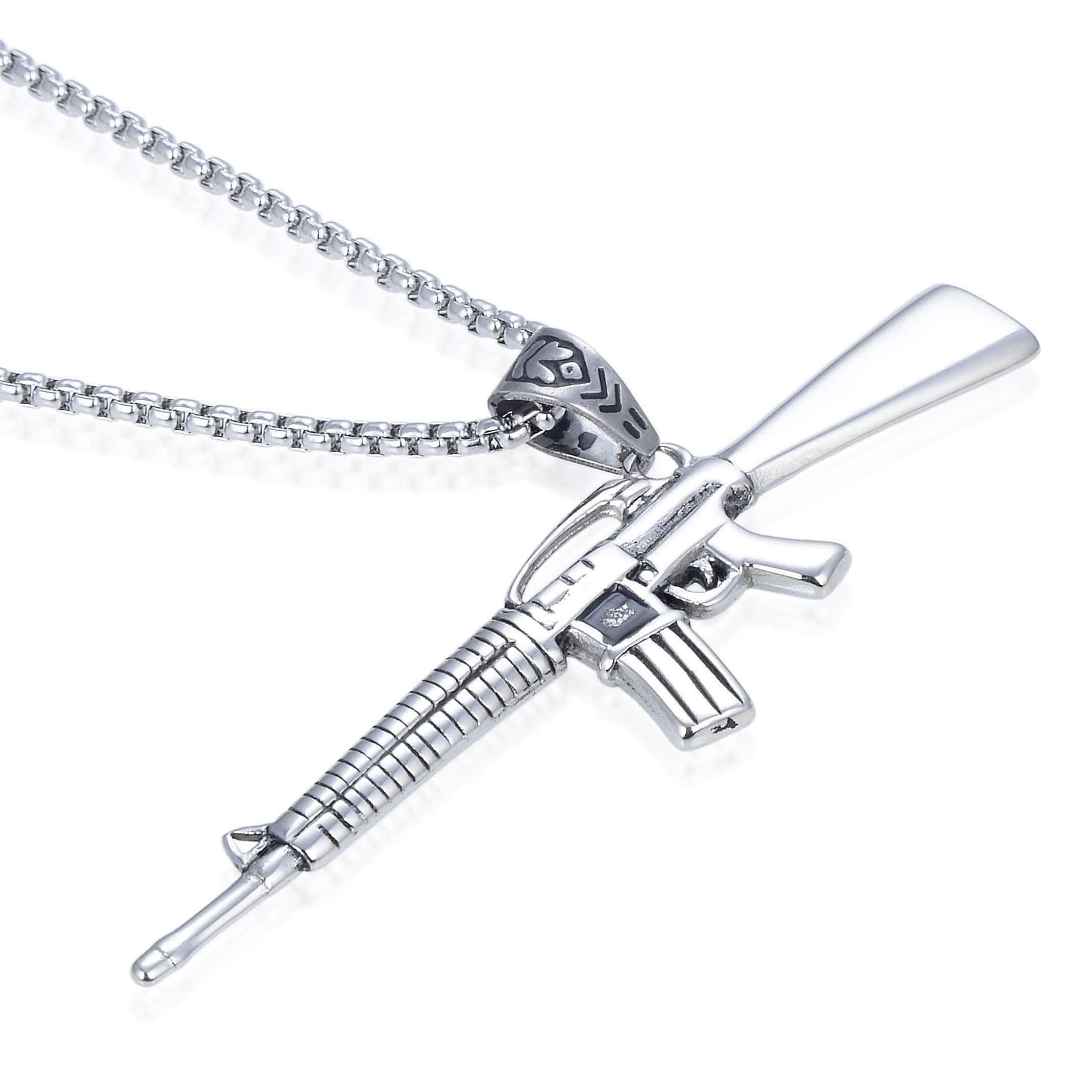 Kalifano Steel Hearts Jewelry Steel Hearts Rifle Necklace SHN120-83