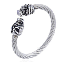 Steel Hearts Scorpion with Skull Open Bangle Bracelet Main Image