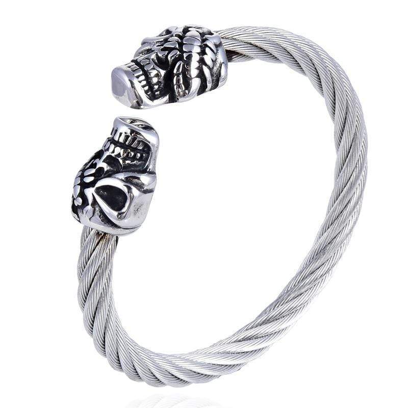 Kalifano Steel Hearts Jewelry Steel Hearts Scorpion with Skull Open Bangle Bracelet SHB200-12