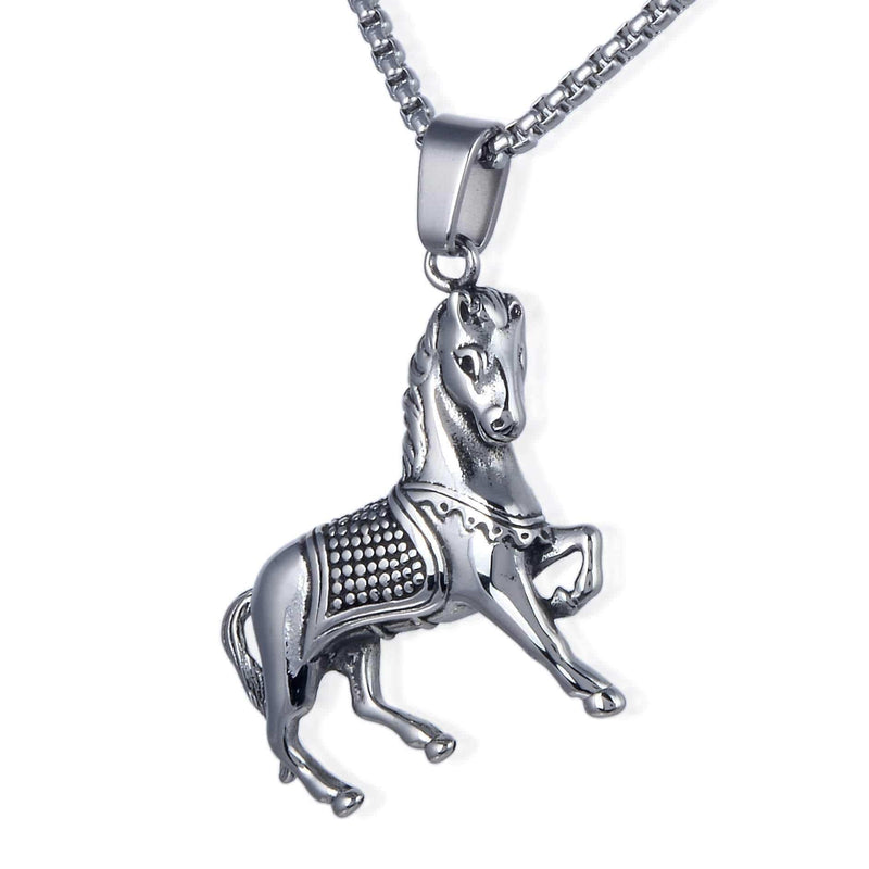 Kalifano Steel Hearts Jewelry Steel Hearts Show Horse Necklace SHN120-63
