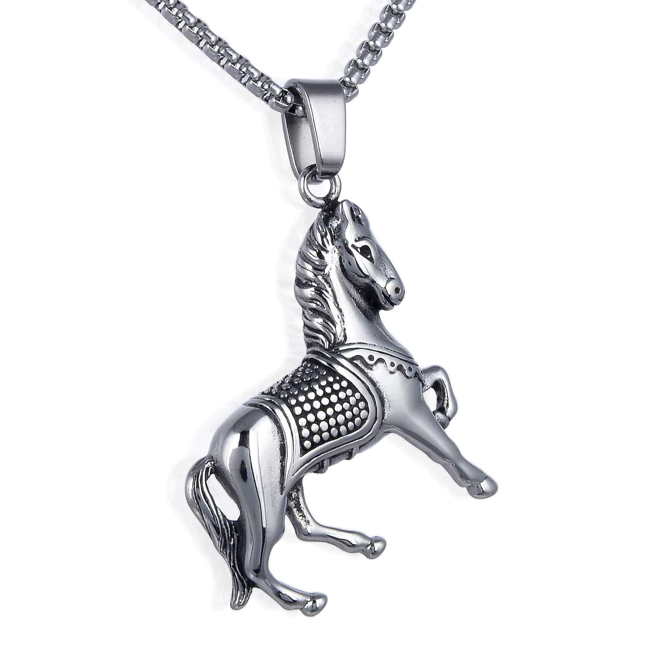 Kalifano Steel Hearts Jewelry Steel Hearts Show Horse Necklace SHN120-63