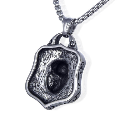 Kalifano Steel Hearts Jewelry Steel Hearts Silver Skull on Shield Necklace SHN120-98