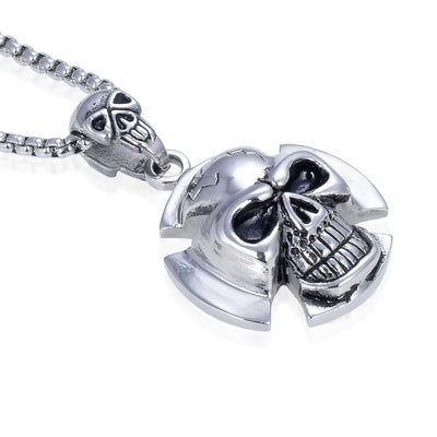 Kalifano Steel Hearts Jewelry Steel Hearts Skull Coptic Cross Necklace SHN120-121