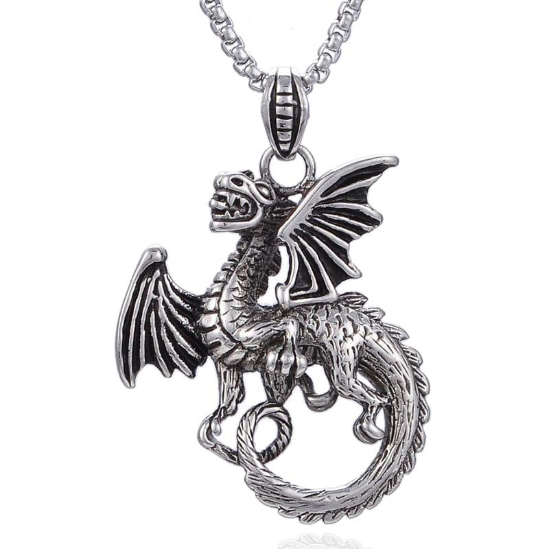 Kalifano Steel Hearts Jewelry Steel Hearts Western Dragon Necklace SHN120-17