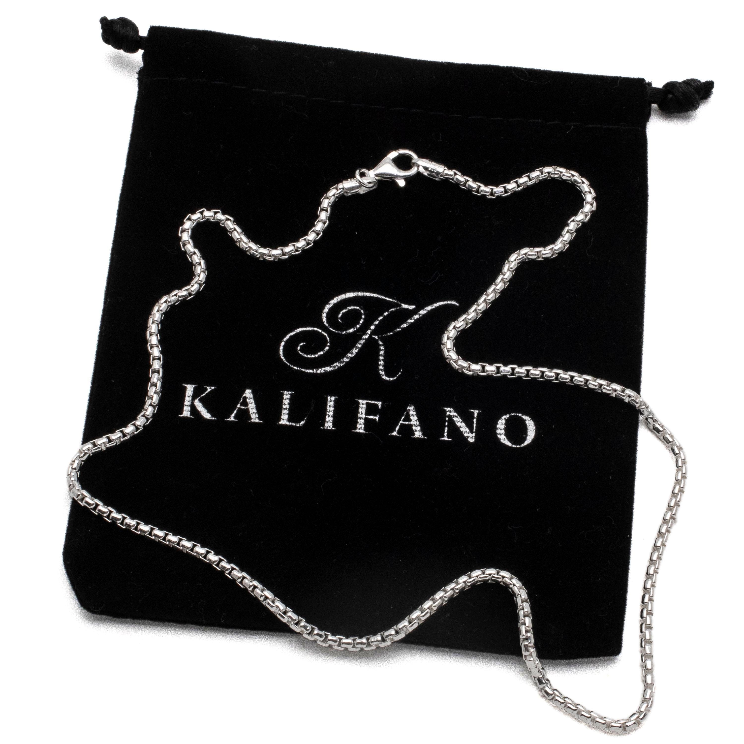 Kalifano Sterling Silver Chains 18" Italian Sterling Silver Box Chain Necklace 2.5mm SC-HRB050-18