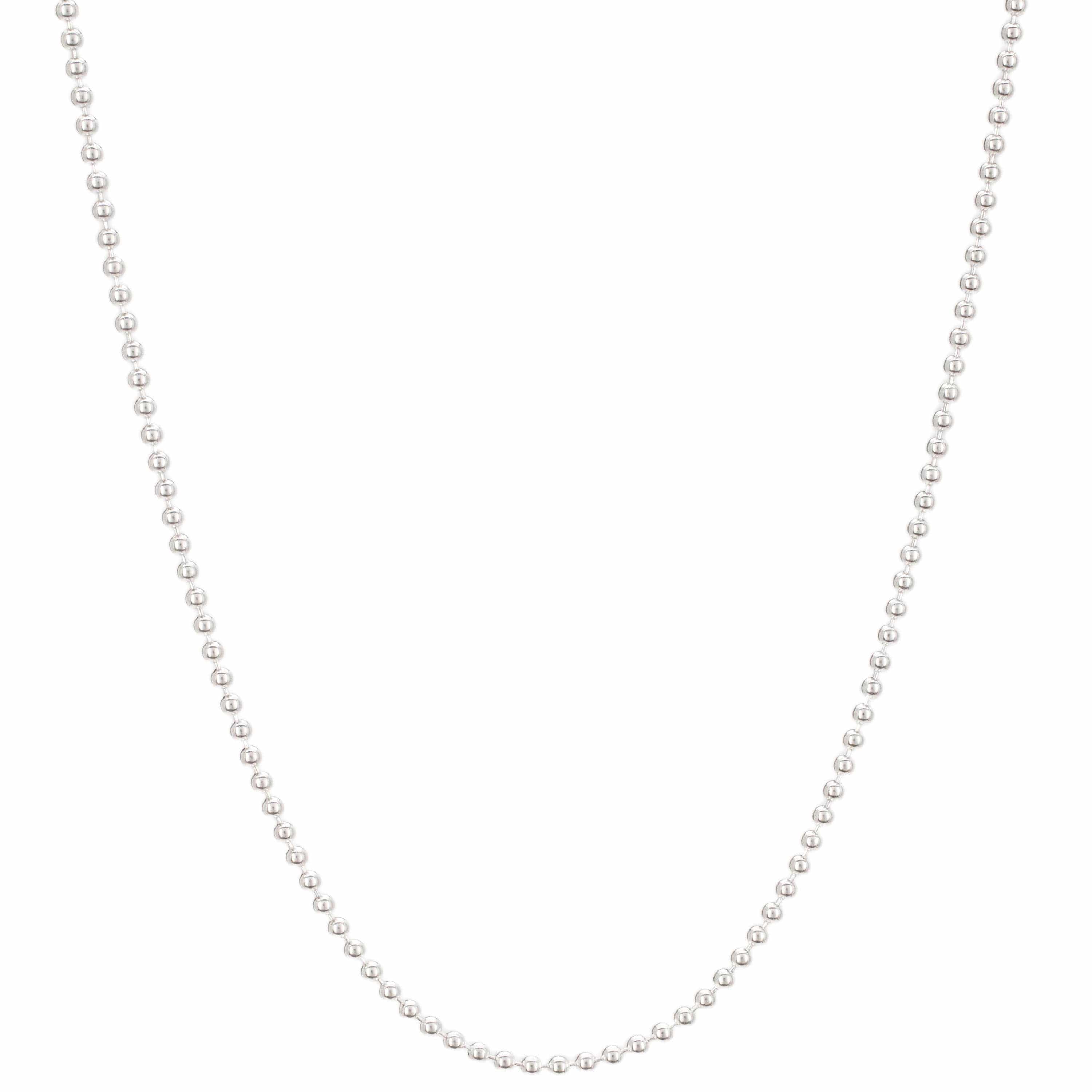 Kalifano Sterling Silver Chains 18" Italian Sterling Silver Round Beaded Chain Necklace 1.5mm SC-BD150-18