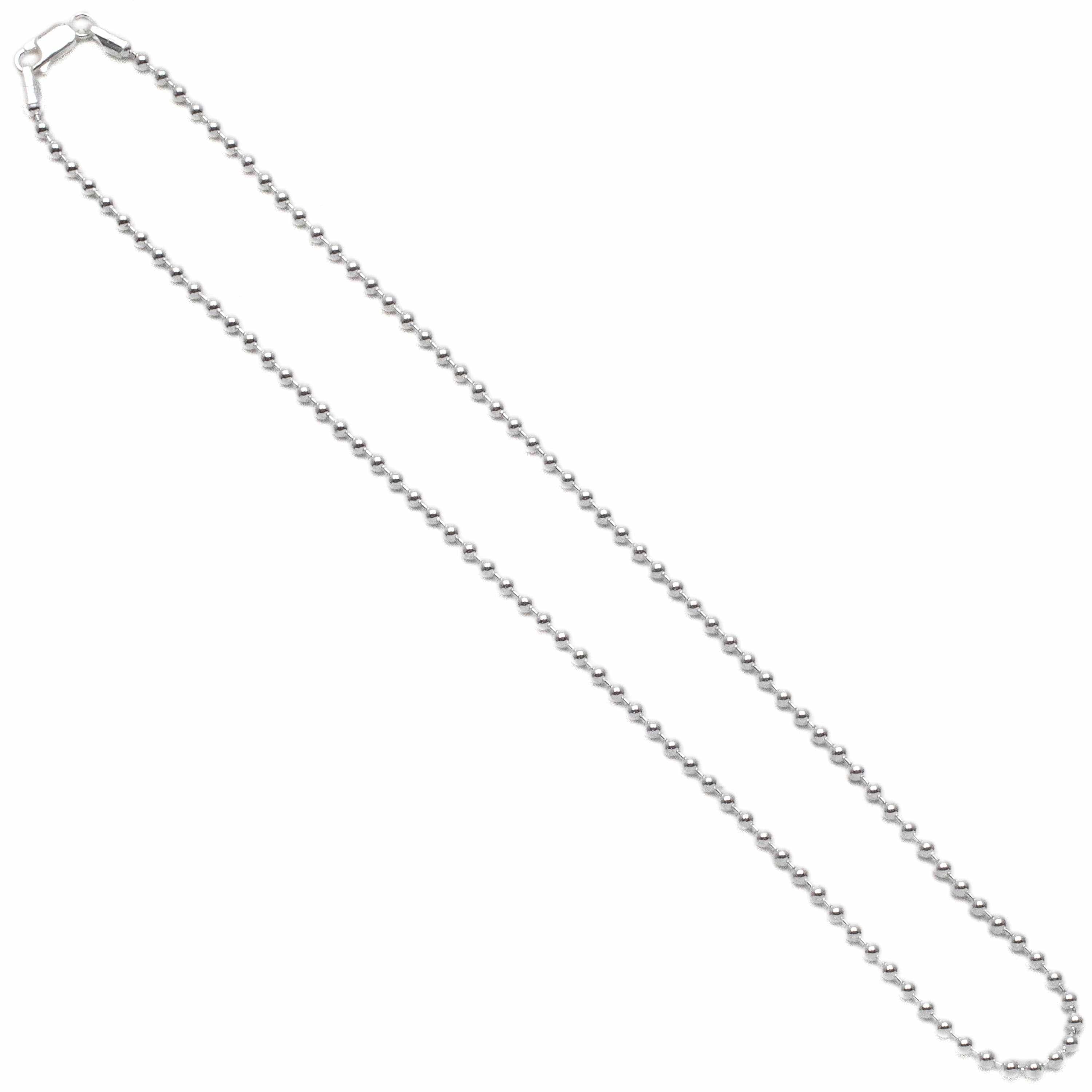 Kalifano Sterling Silver Chains 18" Italian Sterling Silver Round Beaded Chain Necklace 3mm SC-BD300-18