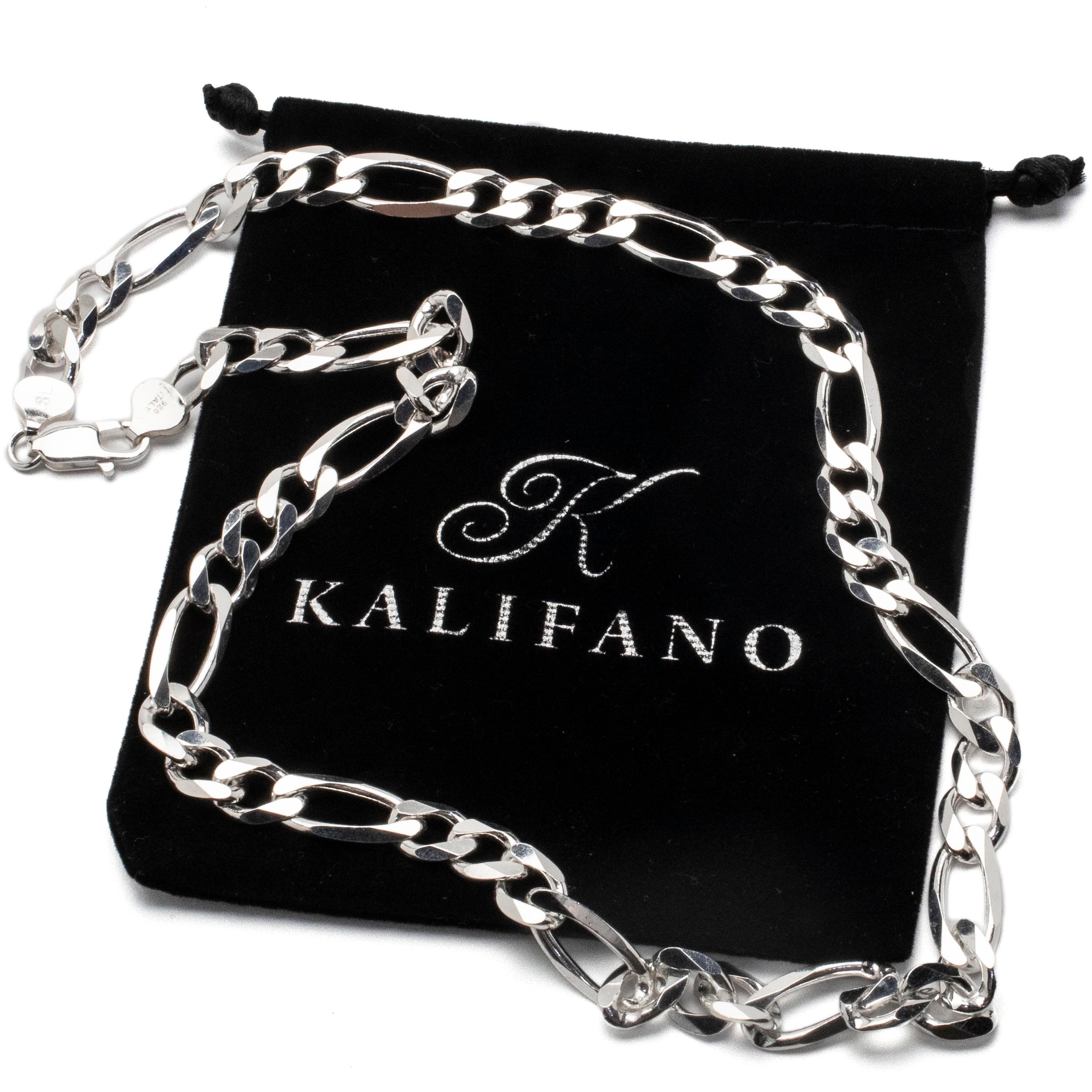 KALIFANO | 18 Italian Sterling Silver Snake Chain Necklace 1.5mm