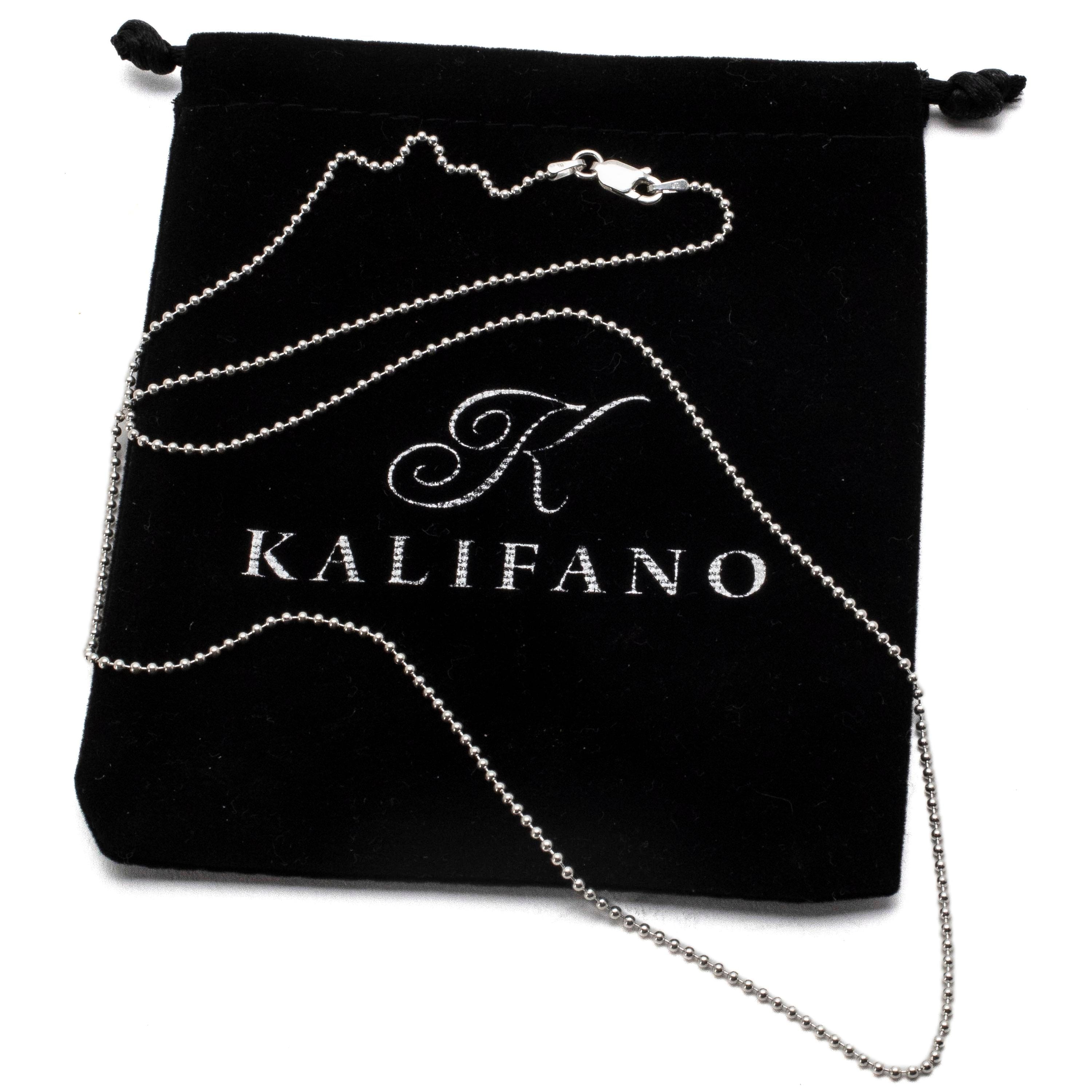 Kalifano Sterling Silver Chains 22" Italian Sterling Silver Round Beaded Chain Necklace 1.5mm SC-BD150-22