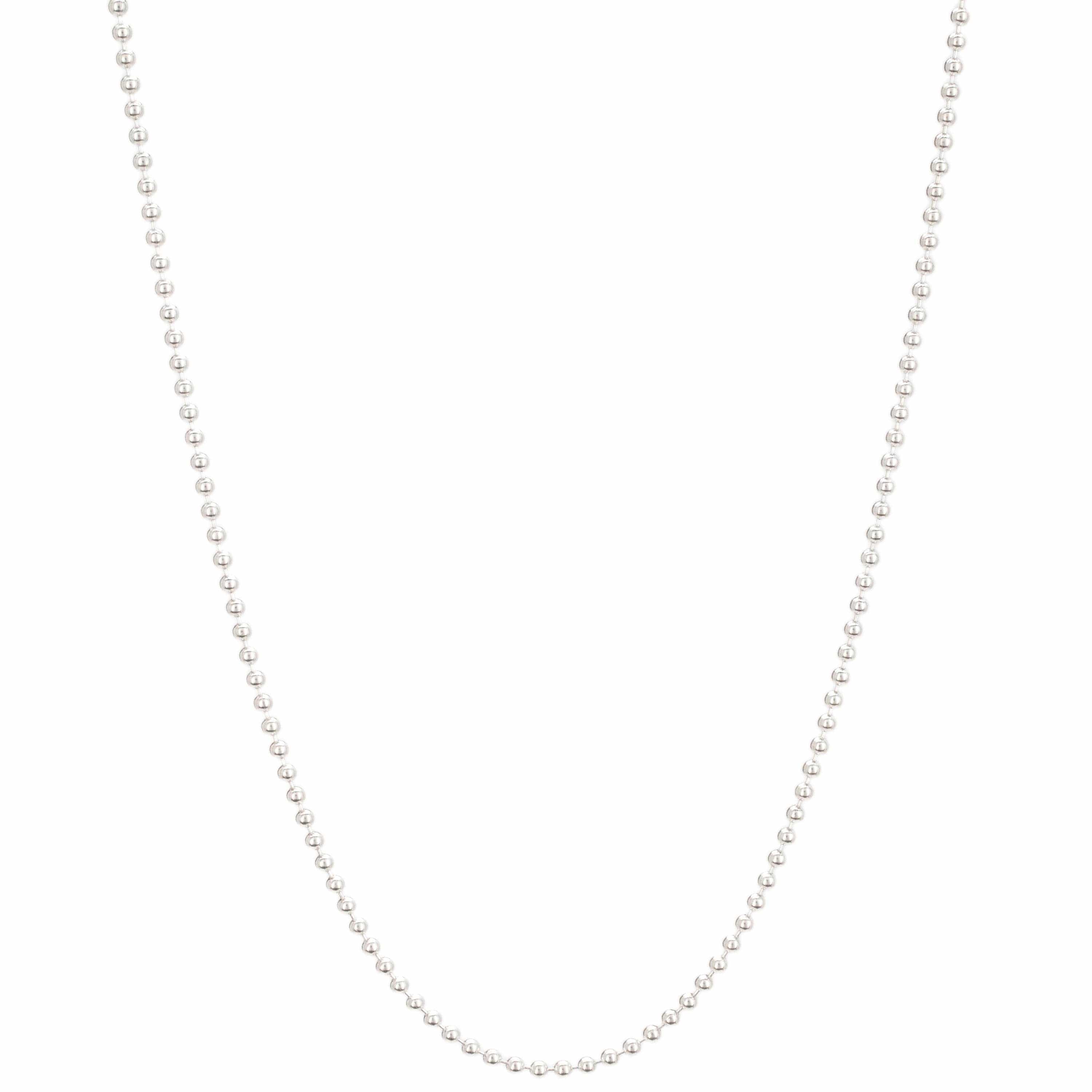 Kalifano Sterling Silver Chains 22" Italian Sterling Silver Round Beaded Chain Necklace 1.5mm SC-BD150-22
