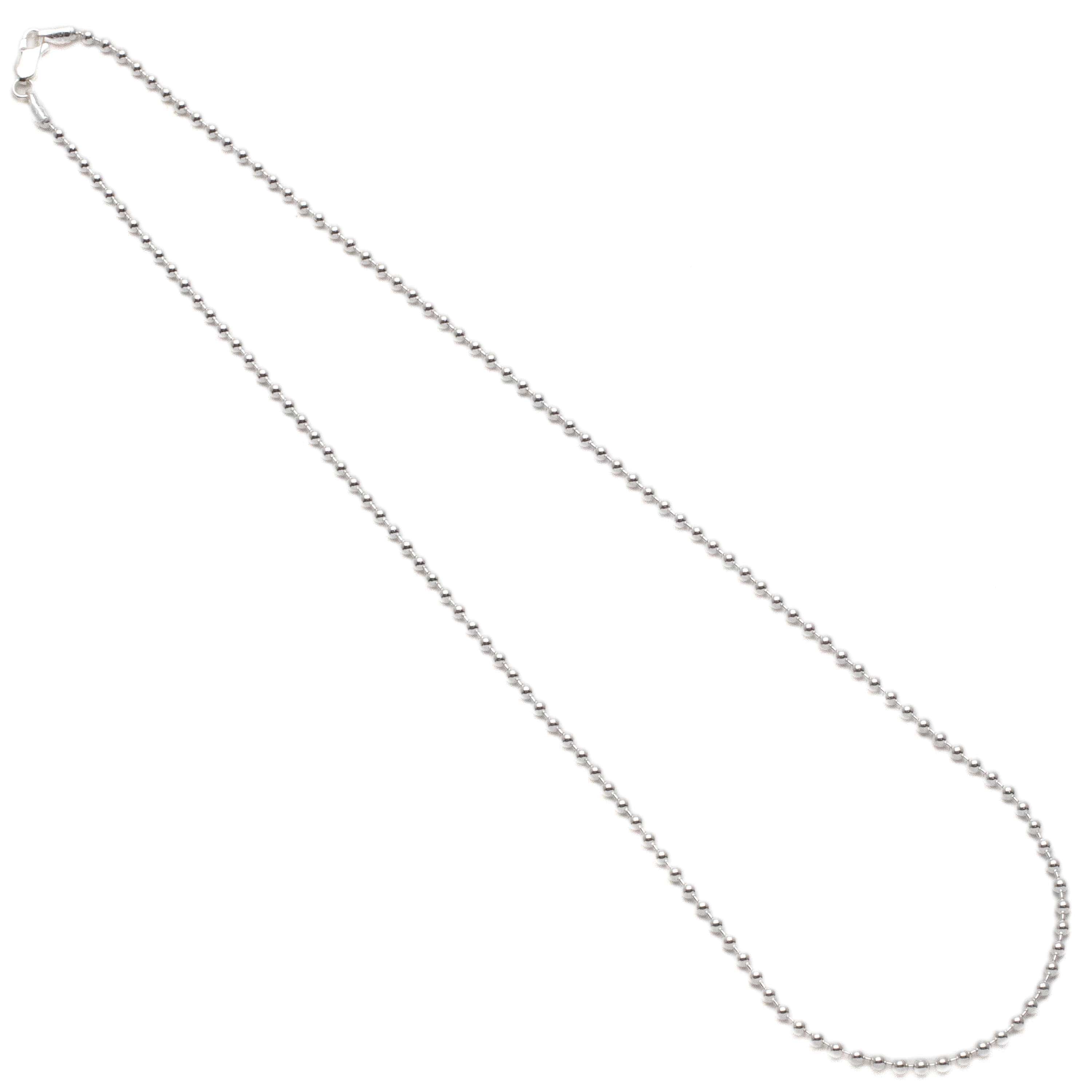 Kalifano Sterling Silver Chains 22" Italian Sterling Silver Round Beaded Chain Necklace 3mm SC-BD300-22