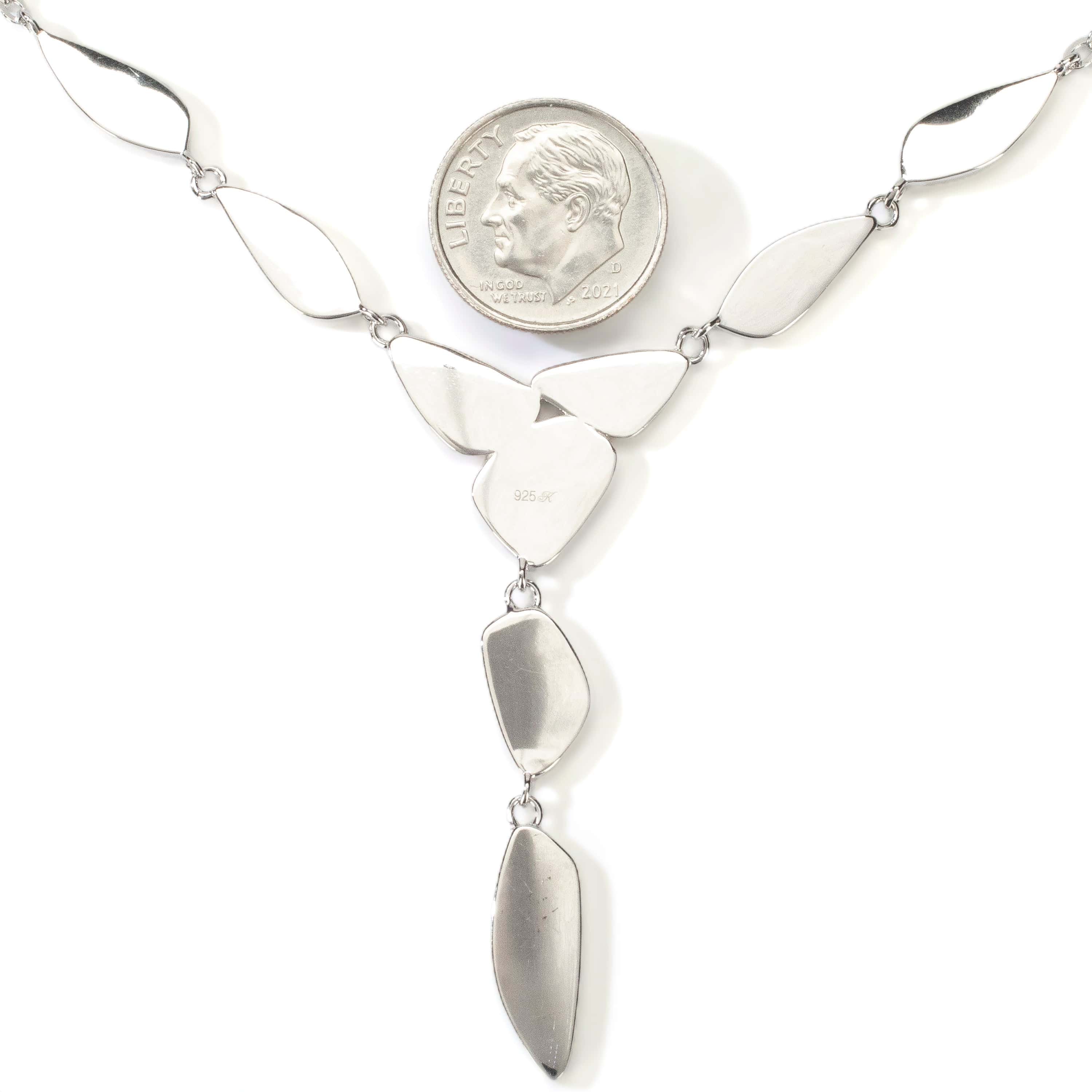Kalifano Sterling Silver Opalite Aqua Opal 925 Sterling Silver Necklace OPLN-55083-AO