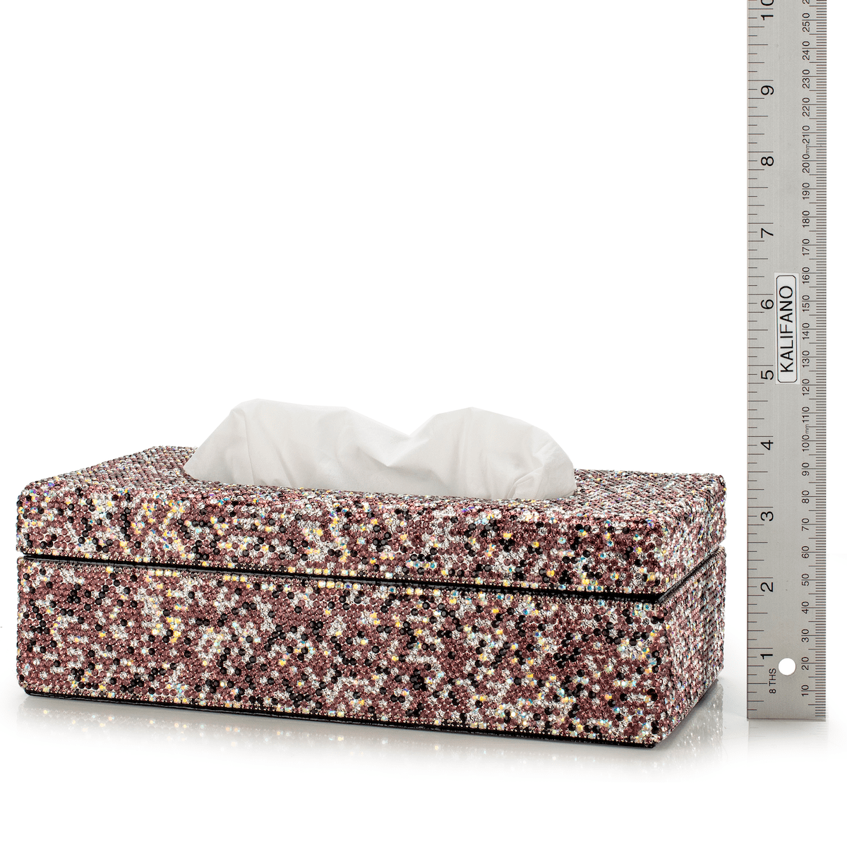 Kalifano Tissue Box STB300-PE - Tissue Box made w/ Crystals STB300-PE