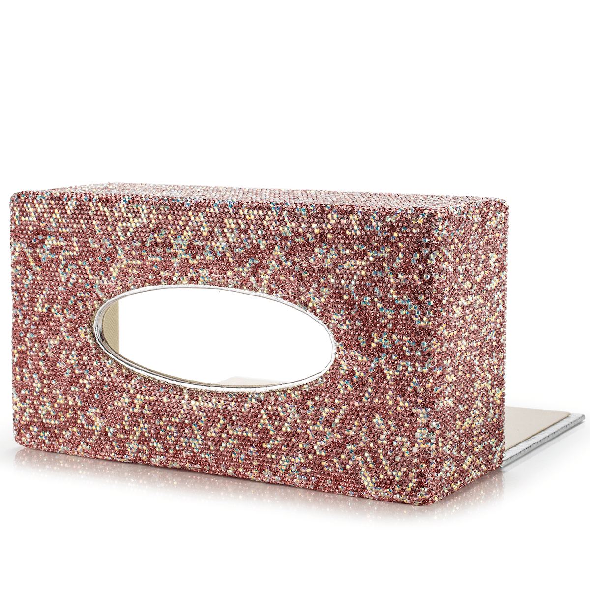Kalifano Tissue Box STB400-PK - Tissue Box made w/ Pink Crystals STB400-PK