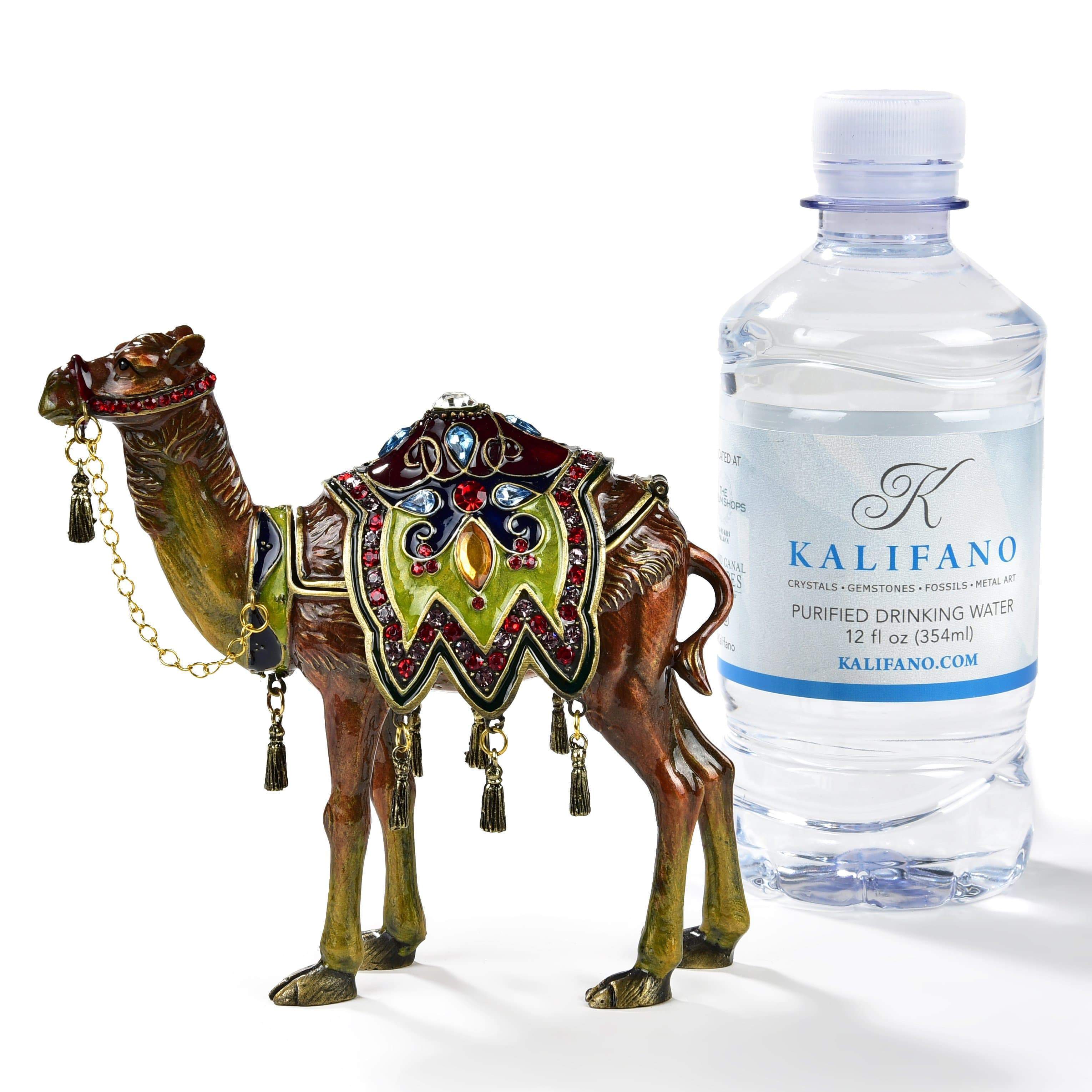 Kalifano Vanity Figurine Camel Figurine Keepsake Box made with Crystals SVA-063
