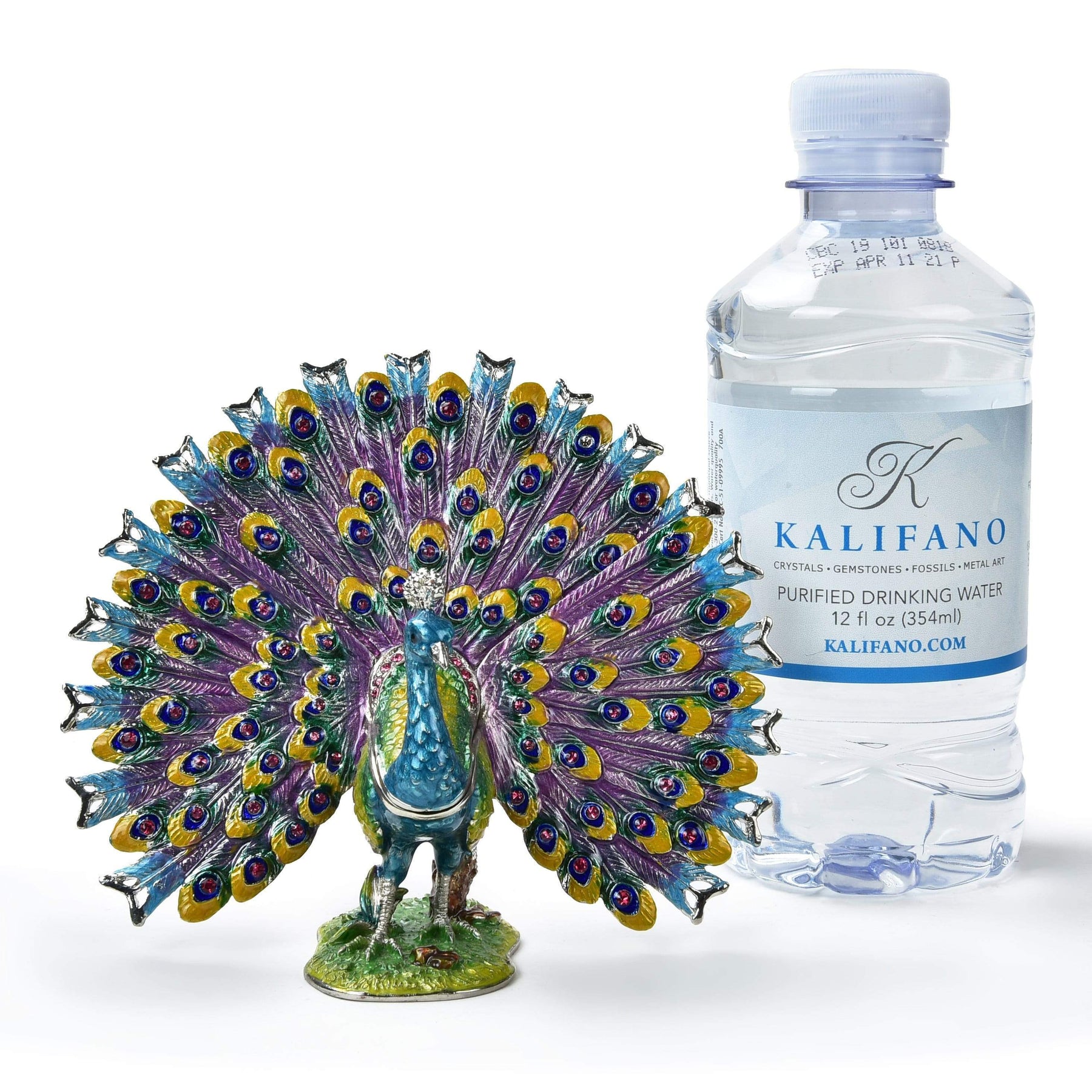 peacock made of bottles