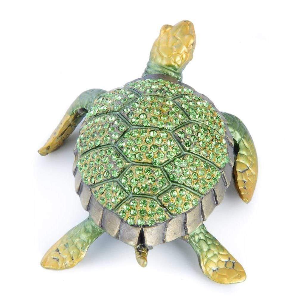 Kalifano Vanity Figurine Sea Turtle Figurine Keepsake made with Crystals SVA-059