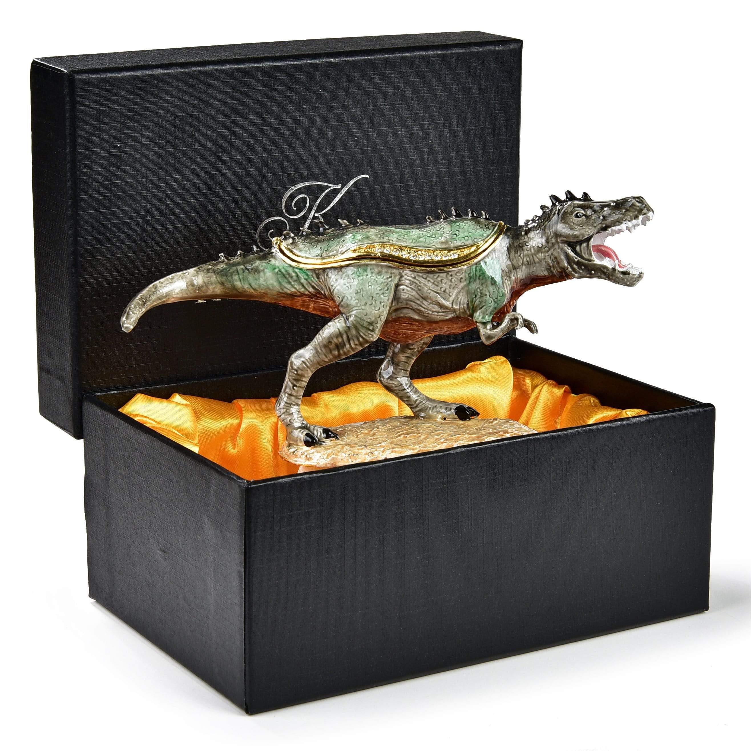 Kalifano Vanity Figurine T-Rex Figurine Keepsake Box made with Crystals SVA-054