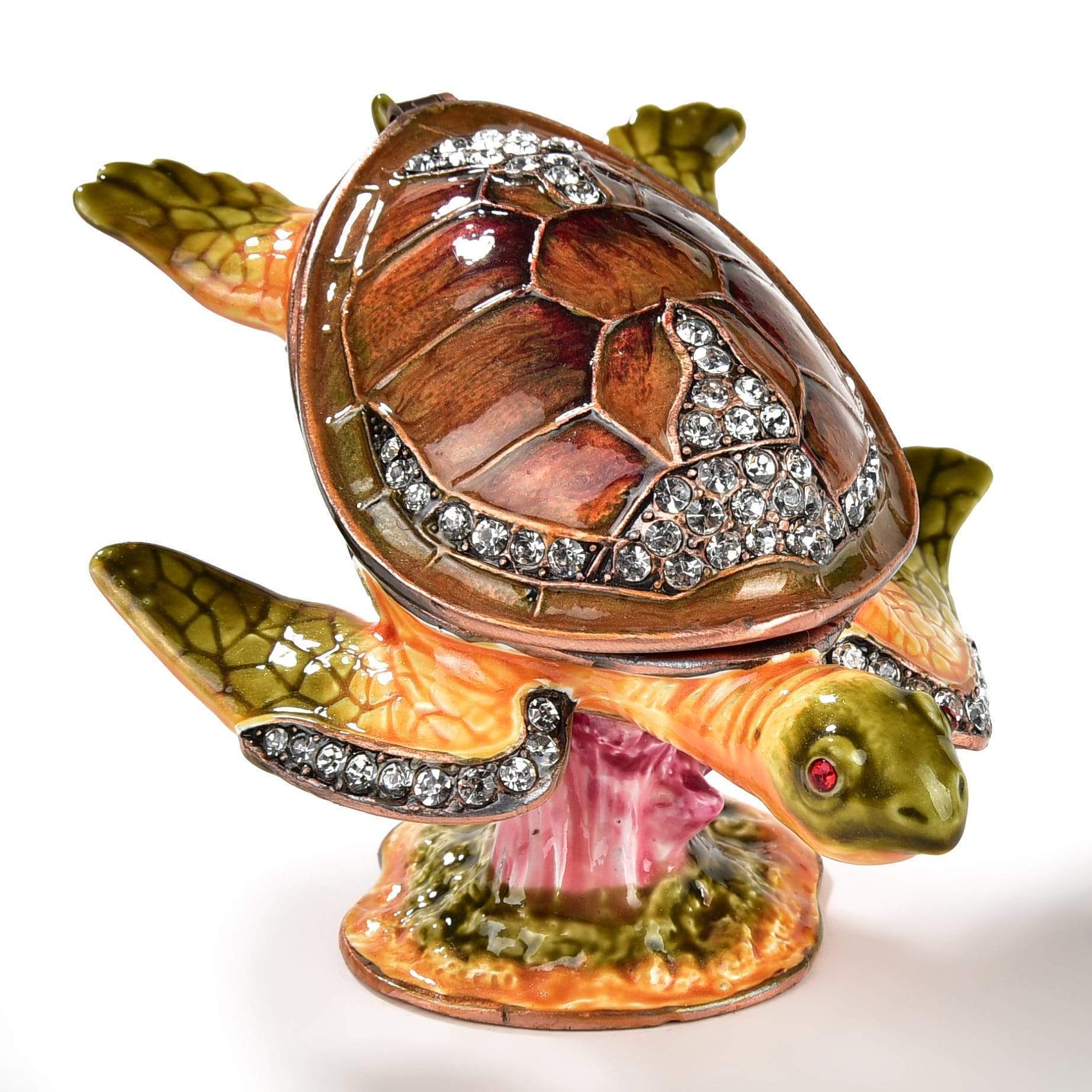 Kalifano Vanity Figurine Vanity Sea Turtle Crystal Keepsake Box SVA-025