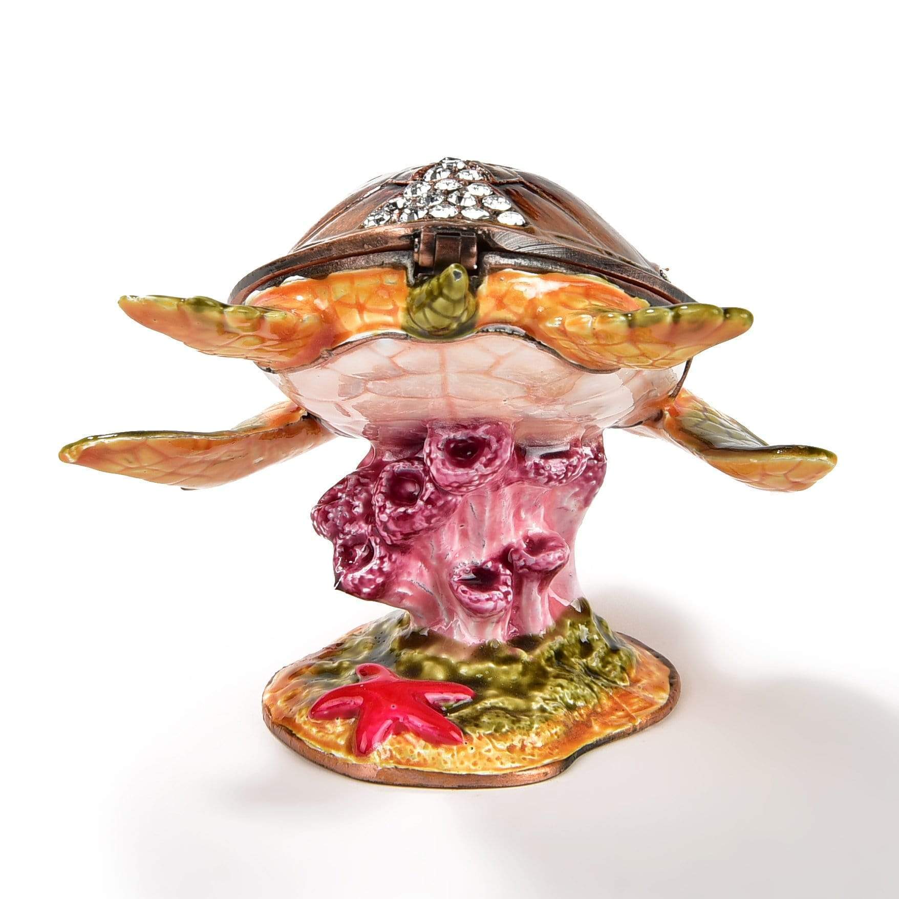 Kalifano Vanity Figurine Vanity Sea Turtle Crystal Keepsake Box SVA-025